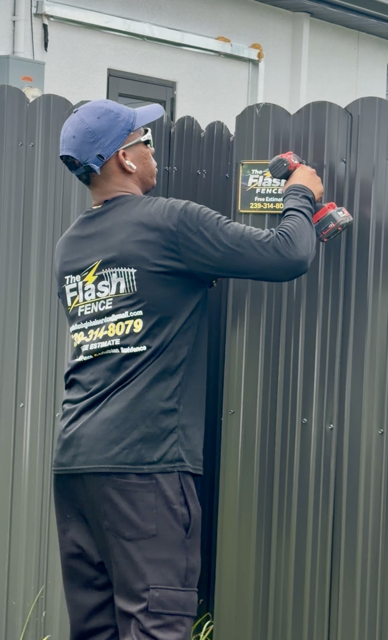 The Flash Fence installer at work