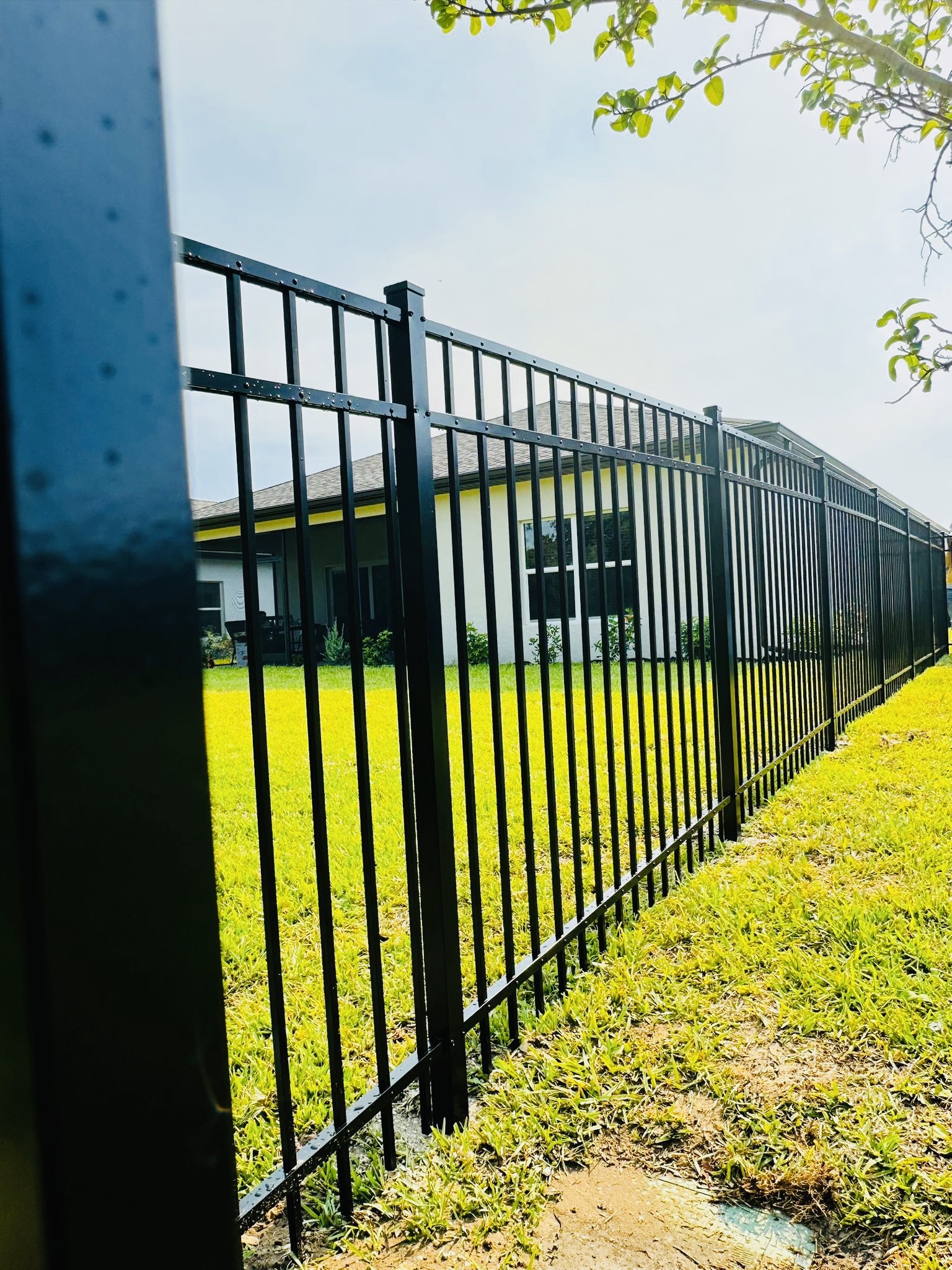 Black aluminum fence
